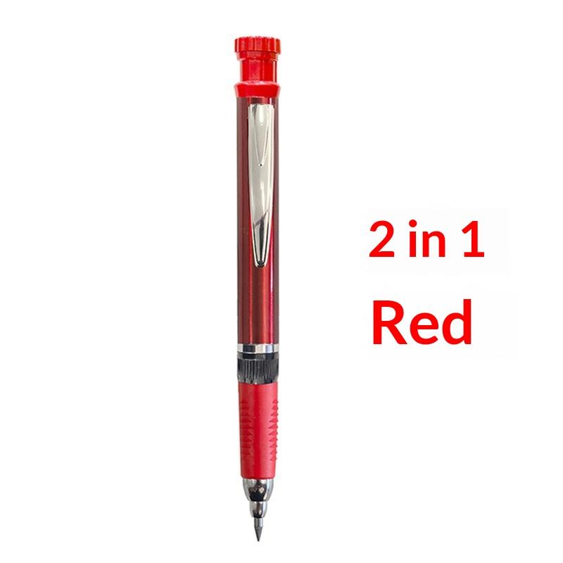 2,8 mm 2-in-1 Holzbearbeitungs-Minenbleistift mit Mine und eingebautem Anspitzer für Tiefloch-Zimmermannsmarkierungsstifte Werkzeug