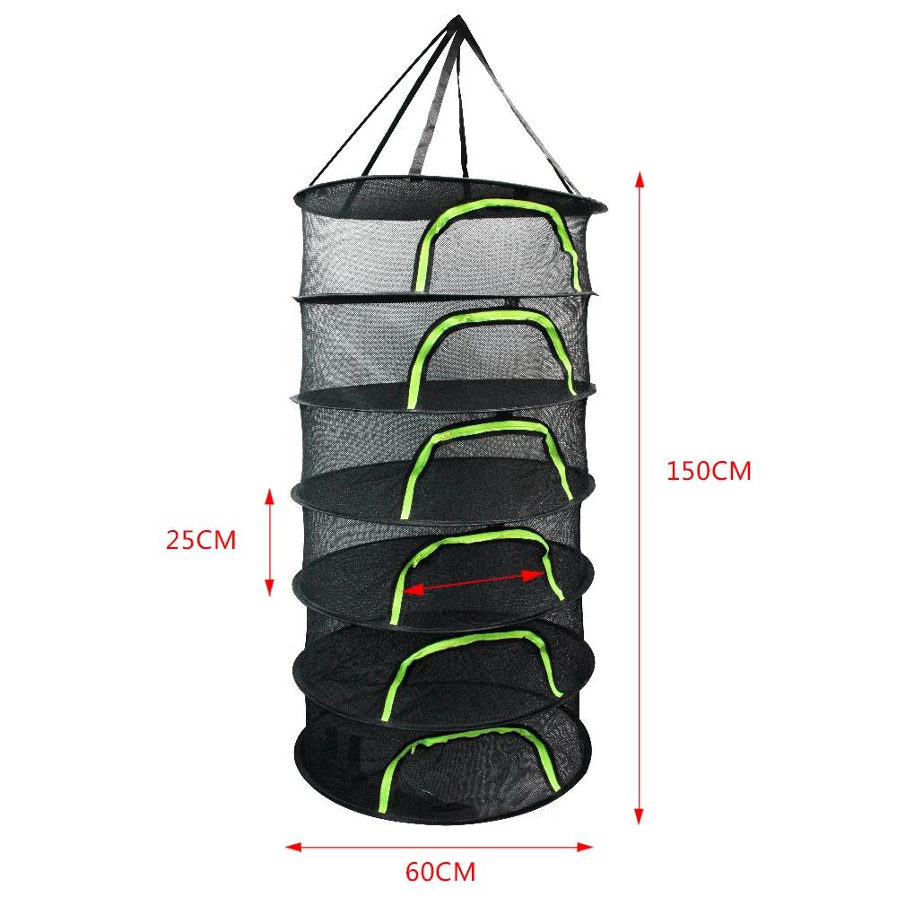 Folding Dry Rack 6 Layers Drying Net for Herbs Hanging Basket Dryer Bag Mesh Herb Drying Net for Flowers Buds Plants Organizer