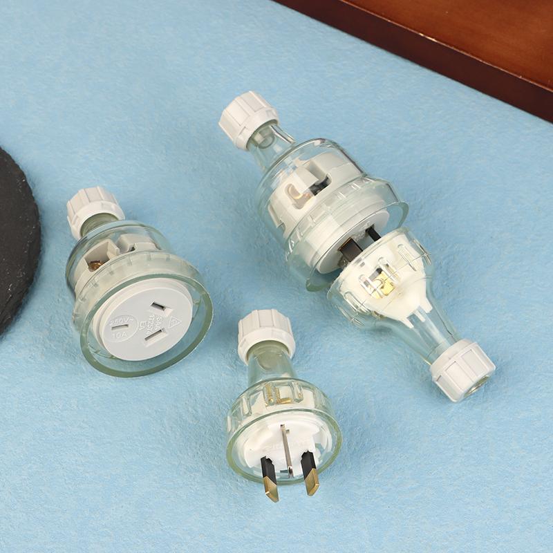1Pc Saa Rewirable Plug Socket Australian Male Plug Female Socket 3 Prong Electrical Socket Grounded Rewire Socket Diy Assembled