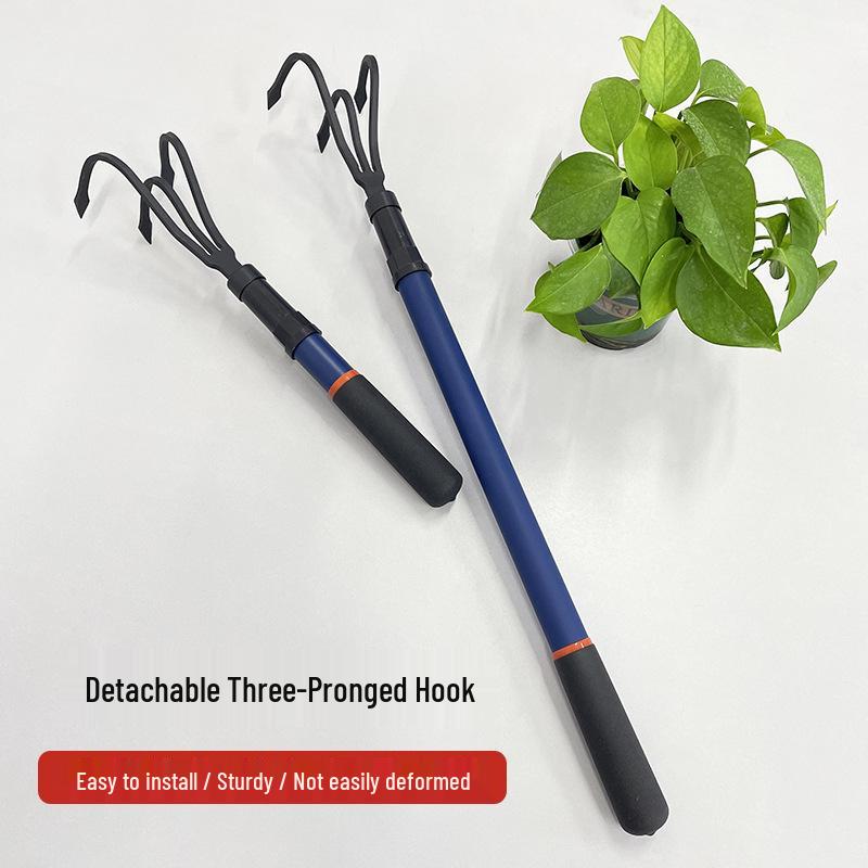 Alloy Steel Detachable Three-Tooth Root Rake for Soil Loosening Detachable Short Handle Three-Tooth Claw