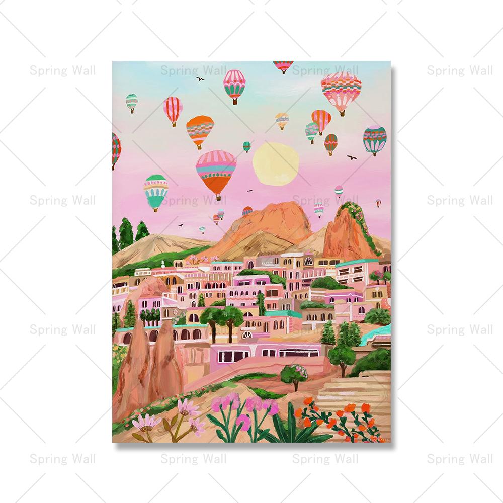 Pink Dubrovnik Osaka Castle Cherry Blossom Japan Wall Art Canvas Painting Nordic Poster And Prints Picture For Living Room Decor