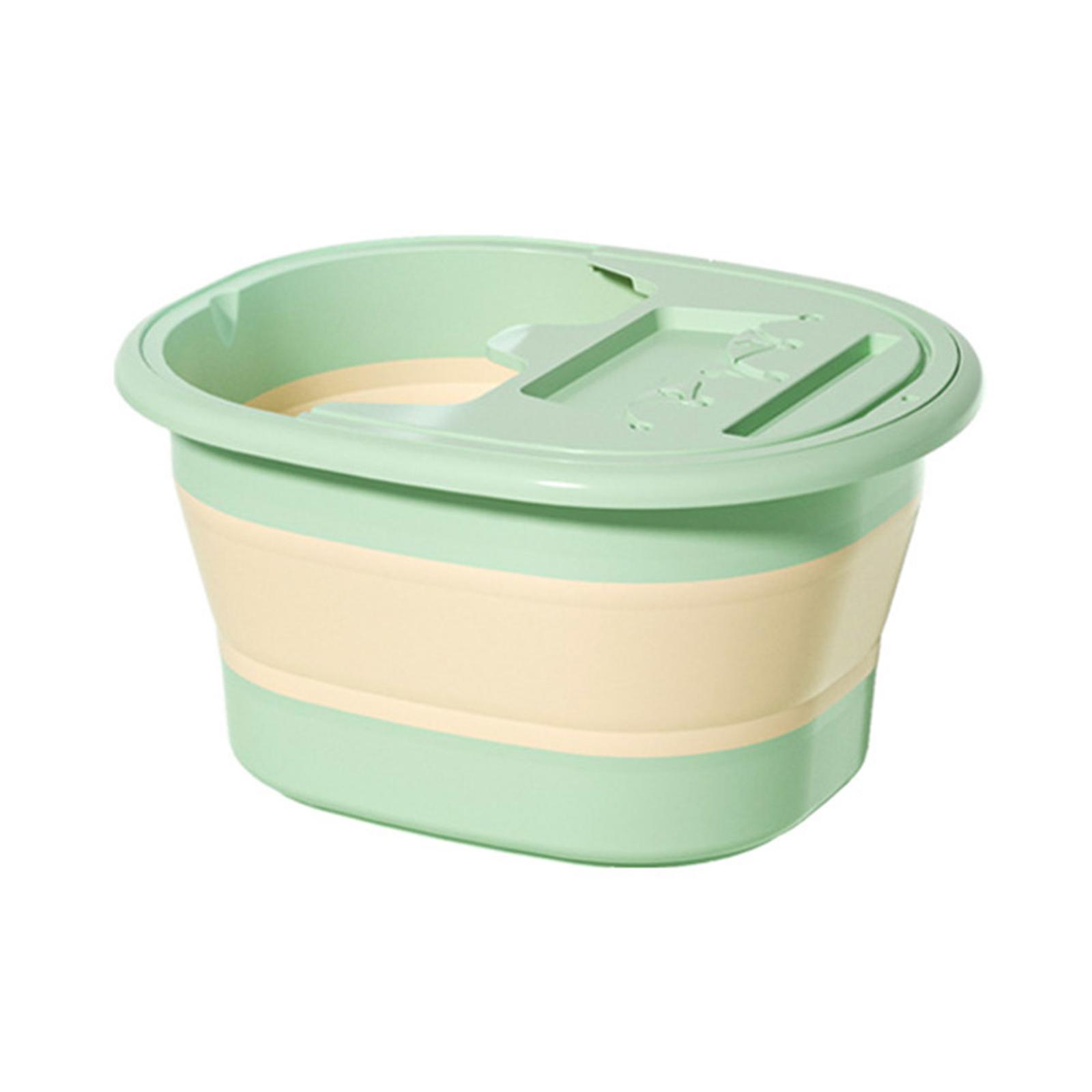 

Foldable Foot Bath Tub Foot Wash Basin for Feet Massage Relaxation Busket with Lid Space saving Foot Soak зелений