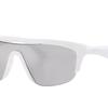 Burberry Solid Color Design Plate Frame Irregular Sunglasses Men's White