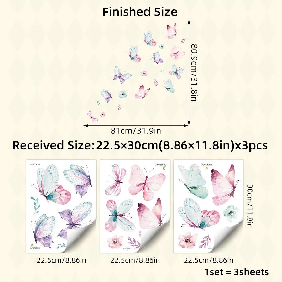Colorful Butterflies Wall Stickers for Kids Room on Wall Decoration Children Girls Room Wall Decals Bedroom Decor for House