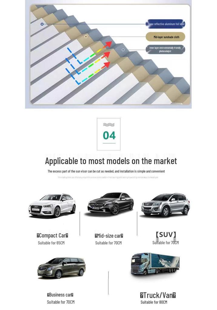Retractable Car Sunshade: Foldable Heat Insulation Sun Blocker with Suction Cup.