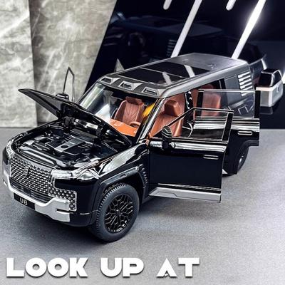 1:24 BYD U8 Delica Camping Wohnmobil Modell Spielzeugauto Stoßdämpfung Türen geöffnet Metall Diecast Geländewagen Modelle Kinder Beste Geschenke