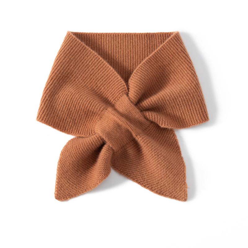 100% Pure Cashmere Women s Scarf: New Style Warm Short Neck Gaiter  Versatile Bow Tie. One Size