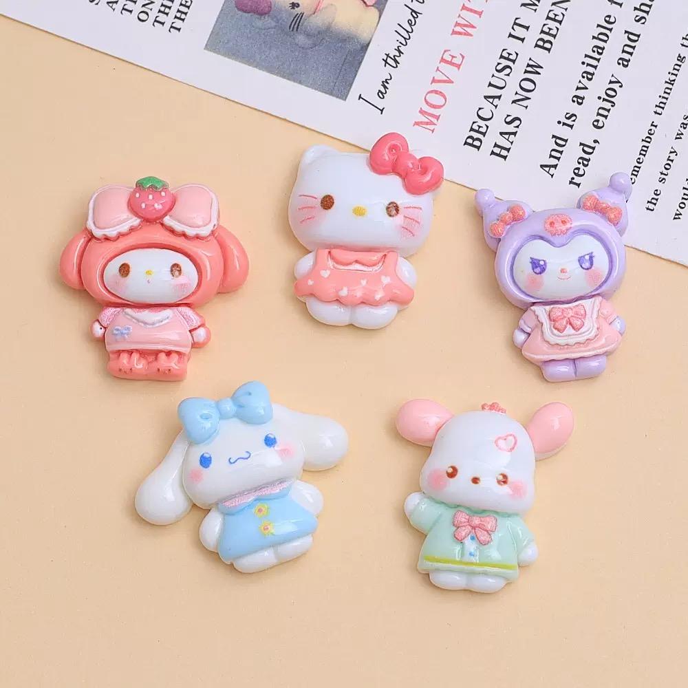 10 Pcs New Kawaii Cartoon Cute Bow Animal Series Resin Scrapbook Diy  Bow Decor Accessories Crafts A141