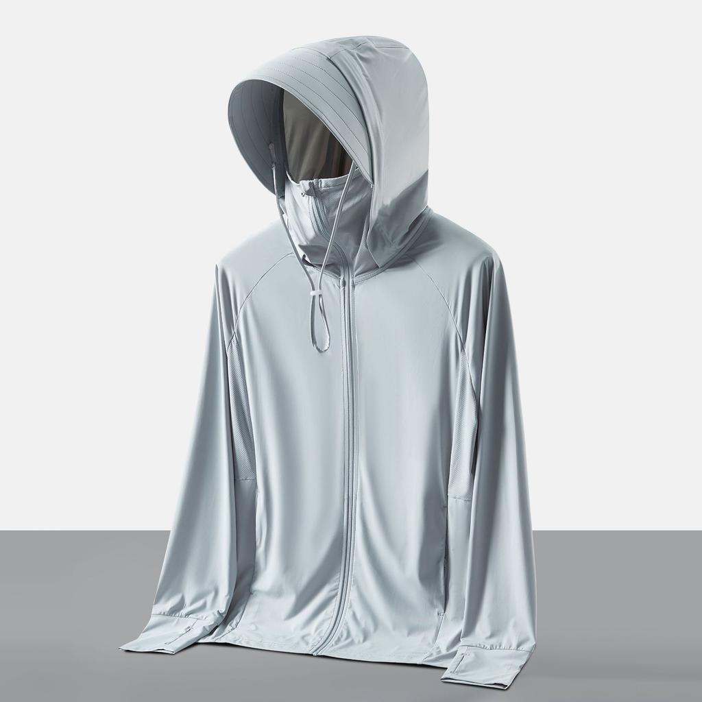 Men’s Summer UPF 100 Sun Protection Jacket Lightweight Breathable UV Protection Hoodie with Detachable Wide Brim Hat