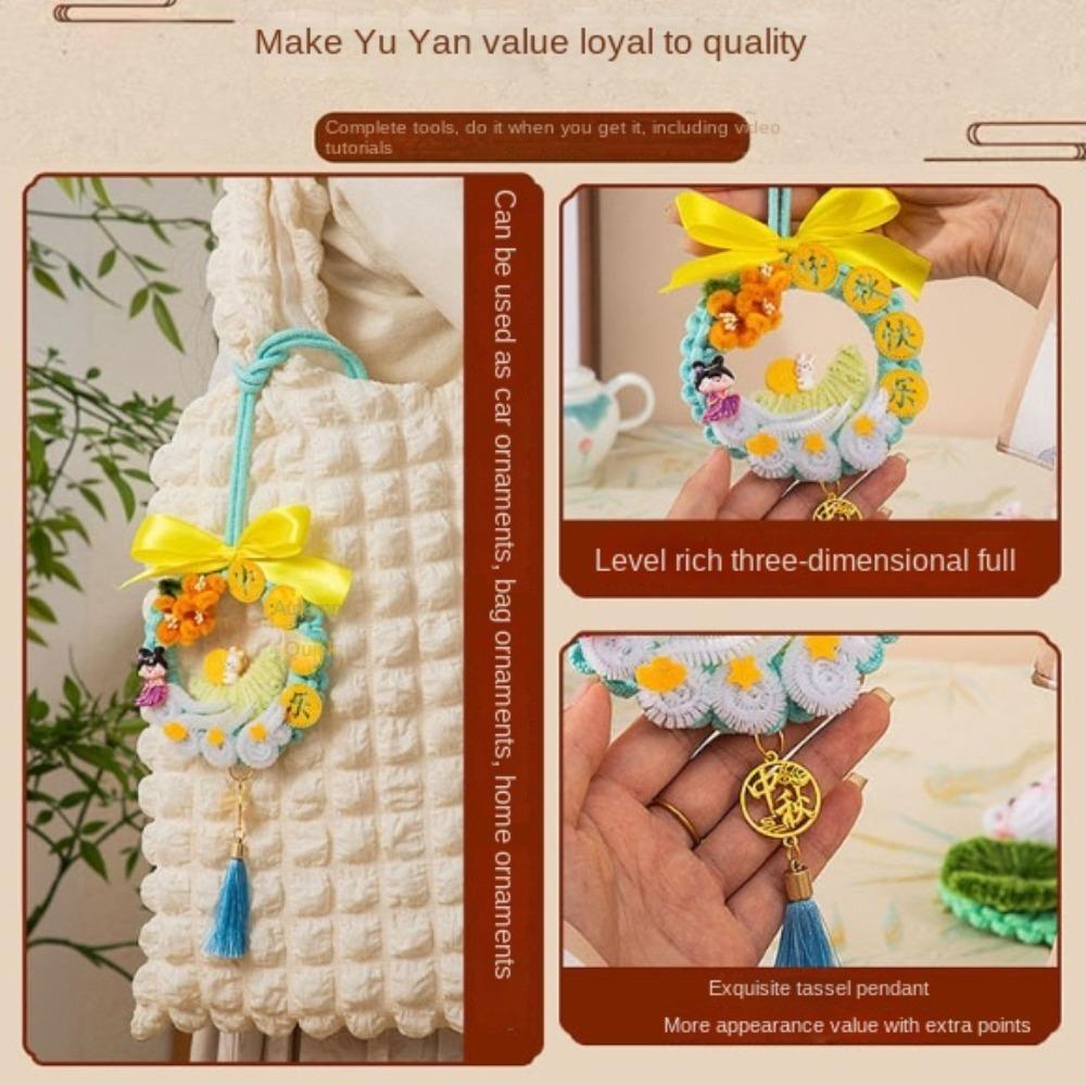 DIY Mid Autumn Festival Decoration Rabbit Car Hanging Ornament  Modern Vehicles