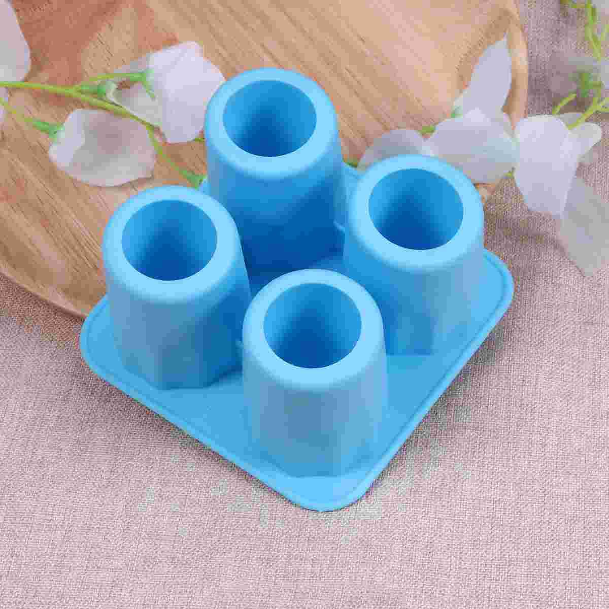 

4 стакана прохладного льда силиконовый поднос бутылка для воды кубические подносы детские портативные синий