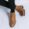 Mężczyźni noszą buty Chelsea Moda męska Wysokie buty Krótkie czubki Szpiczaste buty Chelsea Wysokie buty męskie Skórzane buty