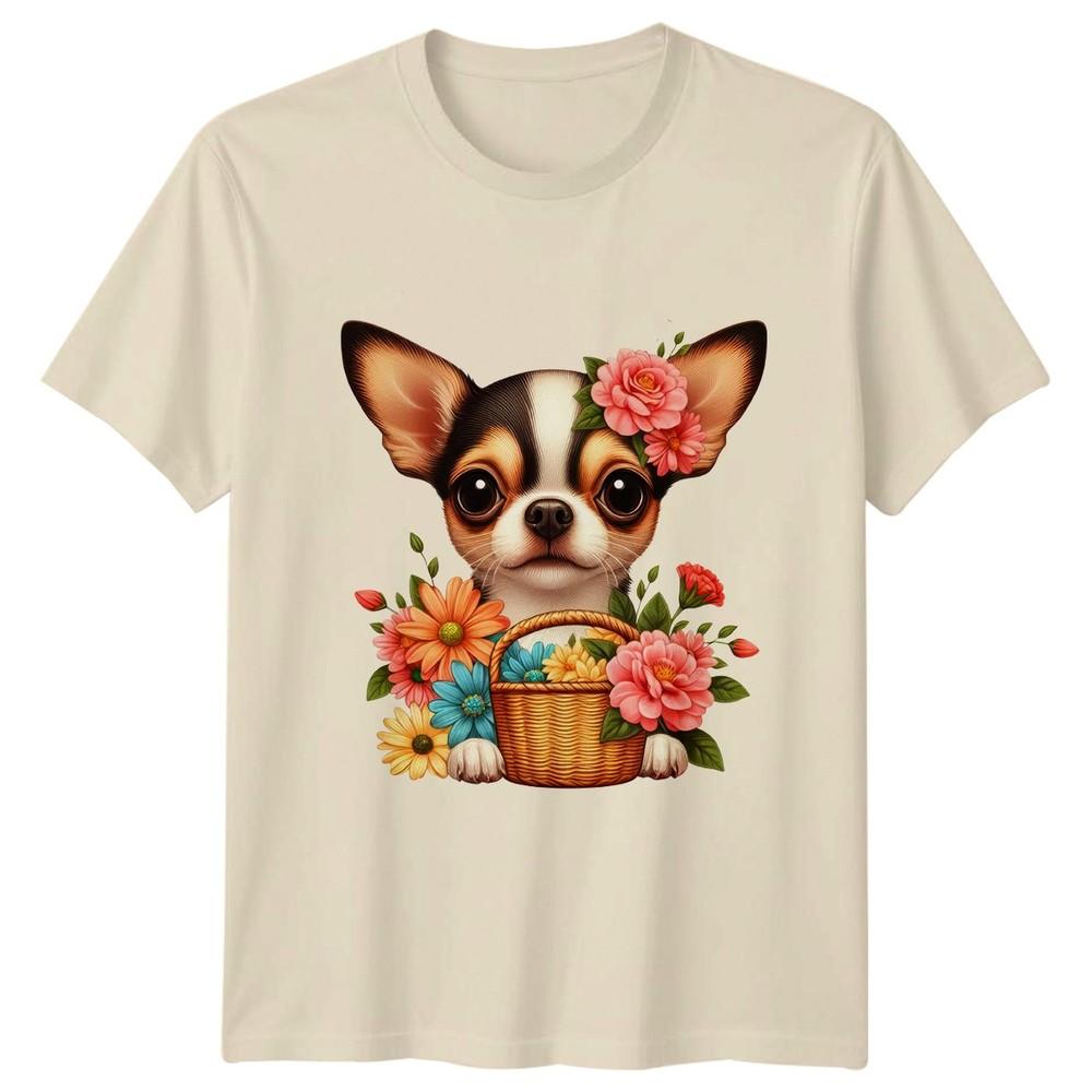 Floral Chihuahua Dog With Flower Unisexs TShirt Chihuahua Dog Pets Mothers Day