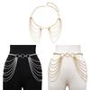Europen Metal Multilayer Chain Waist Chain With Water Drip Embellishments For Beachwear Women