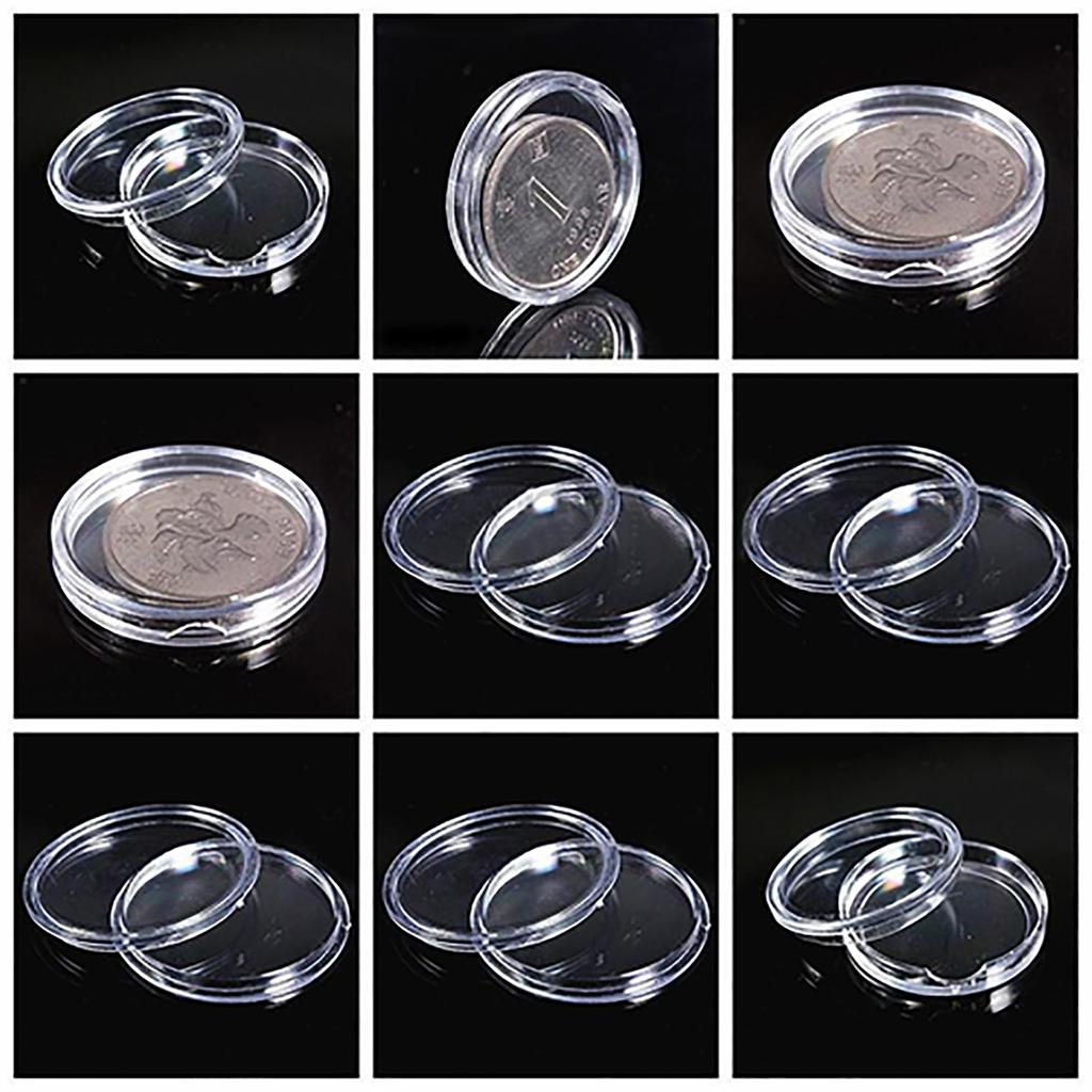 Capsule Porta Monete Trasparenti – 10 Pezzi Contenitori Tondi In Plastica