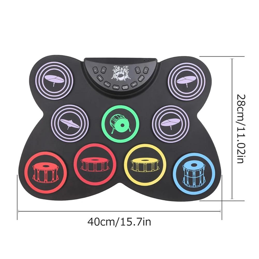 Roll-Trommelpedal-Controller Roll-Up Trommel-Übungspad USB mit Trommelstöcken Berührungsempfindlichkeit Tolles Feiertags-Geburtstagsgeschenk für Kinder