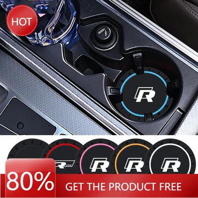 2025 Hot 2PCS Rline R Line Logo PVC Silicone Car Coaster Water Cup Slot Non-Slip Pad Drink Mat For Volkswagen VW Golf 7 Golf 6 P