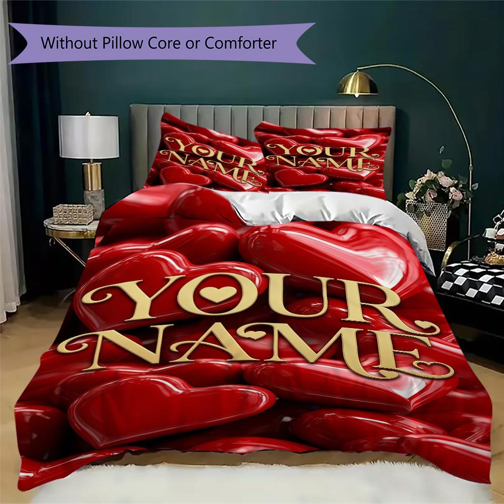 Custom Name Elegant Butterfly Lace Bedding,Quilt Set Quilt Cover Pillowcase Home Birthday Gift(1 * Duvet Cover + 2 * Pillowcase, Without Core)_lx