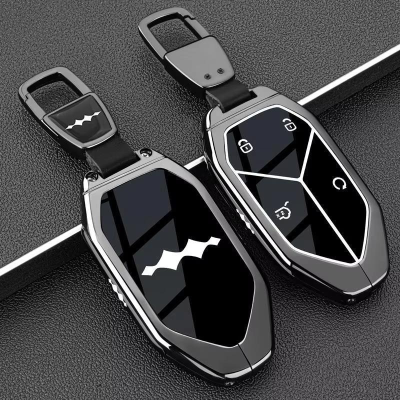 Car Key Case Cover Shell Fob For BYD Equation Leopard 8 Leopard 5 2025 2024 Zinc Alloy Leather Protection Holder Accessories