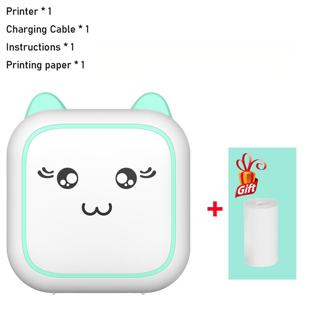 Mini Portable Thermal Printer Lightweight Wireless Photo Label Memo Wrong Question Printing USB Cable Printer