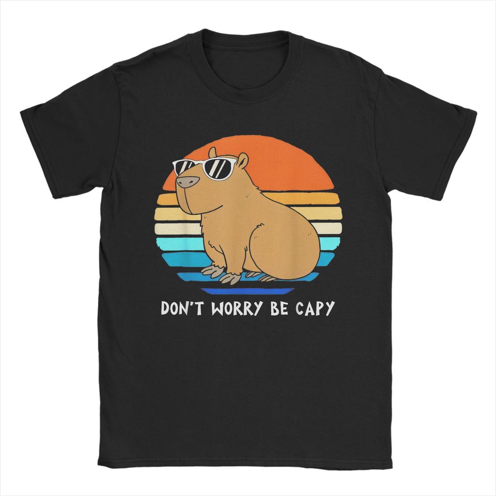 Kawaii Capybara Animal Tshirts Unisex Unisex Novelty 100 Cotton Tees Round Neck Short Sleeve T Shirt Gift Tops
