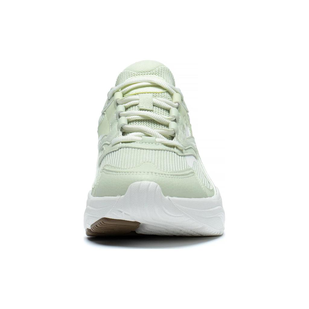 Li Ning Cushioning Slip Resistant Abrasion Resistant Low Top Running Shoes Women's White Green ARXT010-4