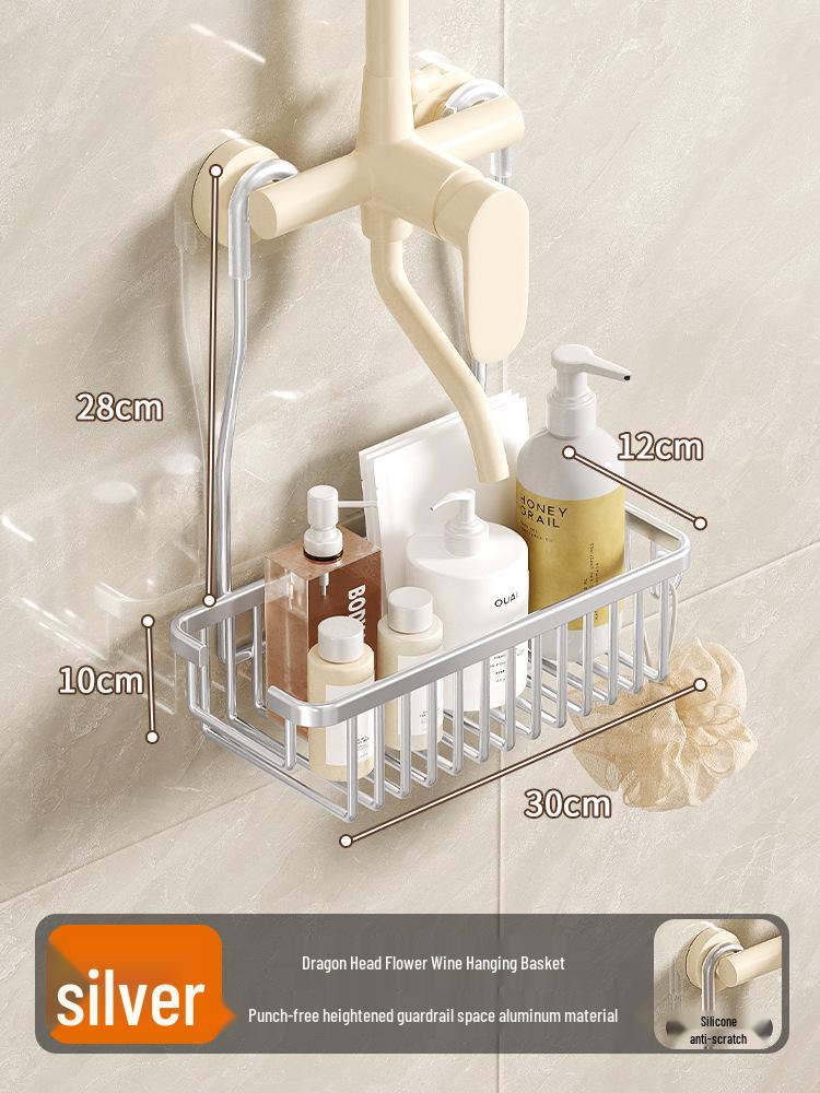 Punch-Free Bathroom Shower Shelf: Shampoo & Shower Gel Storage Basket