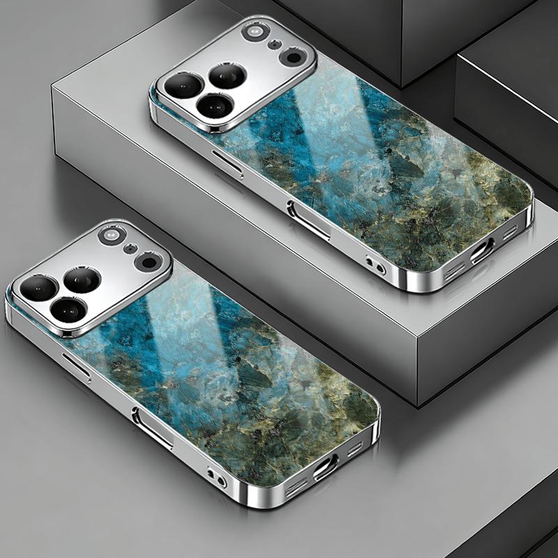 Coque de téléphone en verre plaqué électroplate adaptée pour iphone 17  16  15  14  13  12  11pm Pro Plus et autres modèles de téléphone.