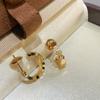 925 silver diamond inlaid craft honeycomb shaped advanced electroplating 18K gold women's earrings my love gift