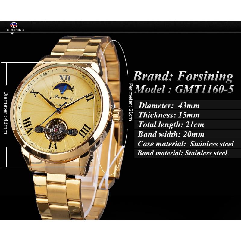 Forsining Modische, wasserdichte, mechanische Tourbillon-Freizeituhr für Herren