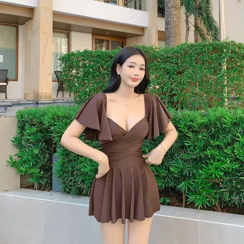 Damen Bescheidenes Badekleid mit Bügelunterstützung Heißwasserquellen Schwimmen