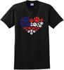 Patriotic Paw Print Heart Graphic T-shirt
