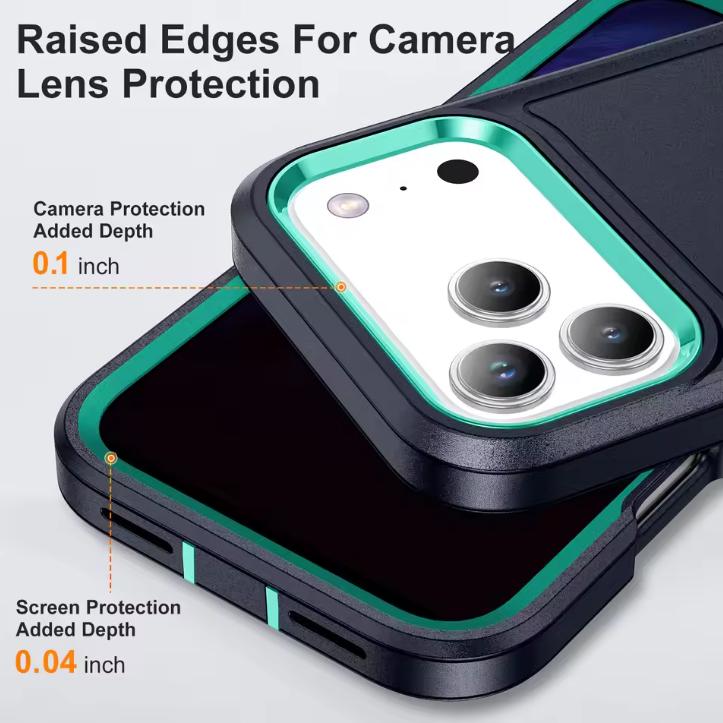 Case For iPhone 17 16 15 14 13 12 11 Pro Max Plus 16e 17Air Heavy Duty Shockproof Anti-Scratch Rugged Protective Kickstand Cover