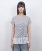 LMR Dot Shirred Short Sleeve T-Shirt Grey