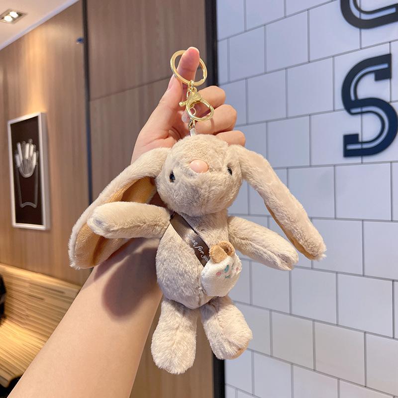 15cm Rabbit Keychain Pendant Doll Plush Toy  Mini Couple Backpack Pendant Doll Keychain
