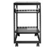15U Open-Frame Server-Rack, 15''-40'' Verstellbare Tiefe, Freistehendes oder Wandmontage-Netzwerk-Server-Rack, 4-Pfosten AV-Rack mit Rollen, Bietet Platz für Ihr gesamtes