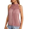 Neckholder Weste Damen Lässige Tops Einfarbige Spitze Dekoration Durchbrochene Spitze Stickerei