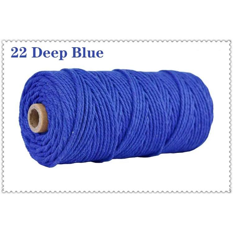 3mm 100% Cotton Cord Colorful Handmade Rope Twisted Macrame String DIY Home Wedding Decoration Supply Film Packaging 100m