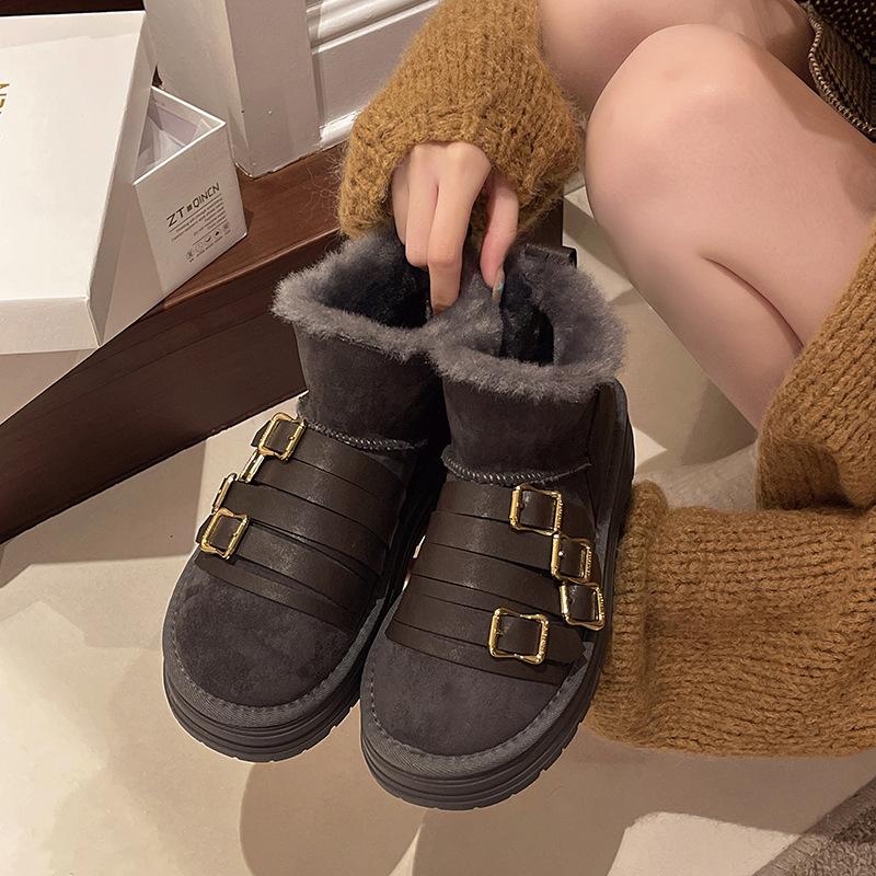 [Fanfna] Thickened fluffy warm snow boots women's 2025 autumn and winter new versatile thick-soled non-slip cotton boots