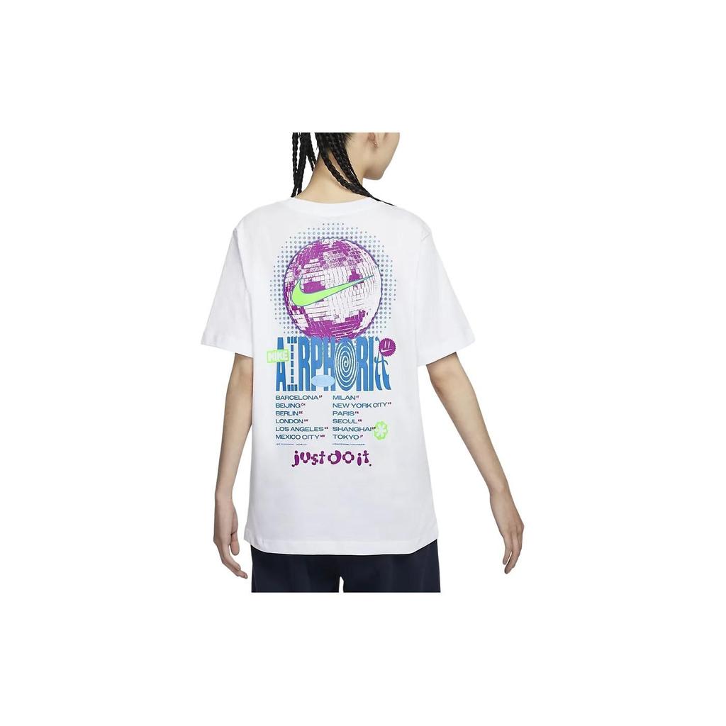 Nike Sportswear Letter Print Pattern Pullover Casual Crew Neck Short Sleeve T-Shirt Women T-Shirts White FV4263100