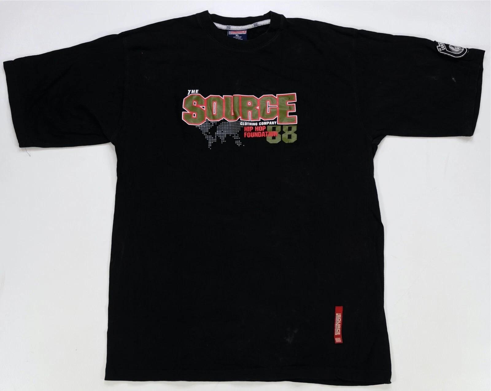 Rare Vintage THE SOURCE Clothing Company Hip Hop Foundation T Shirt 2000s SZ XL S
