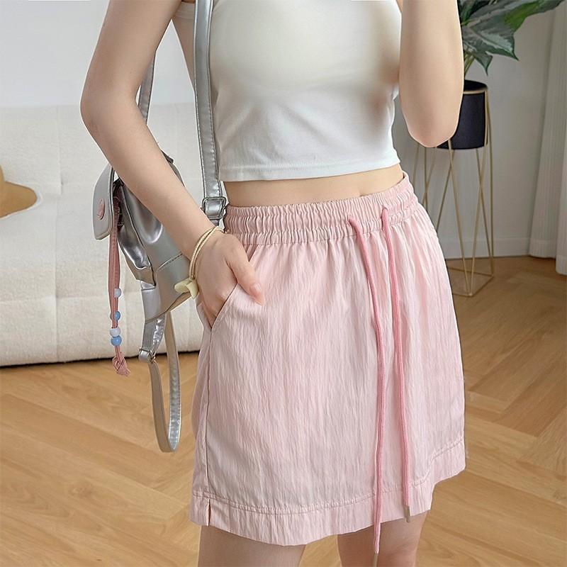 Korean Short Skirt White Skirt Women's Summer New Fashion Casual Anti-exposure Lining Skirt Straight Skirt