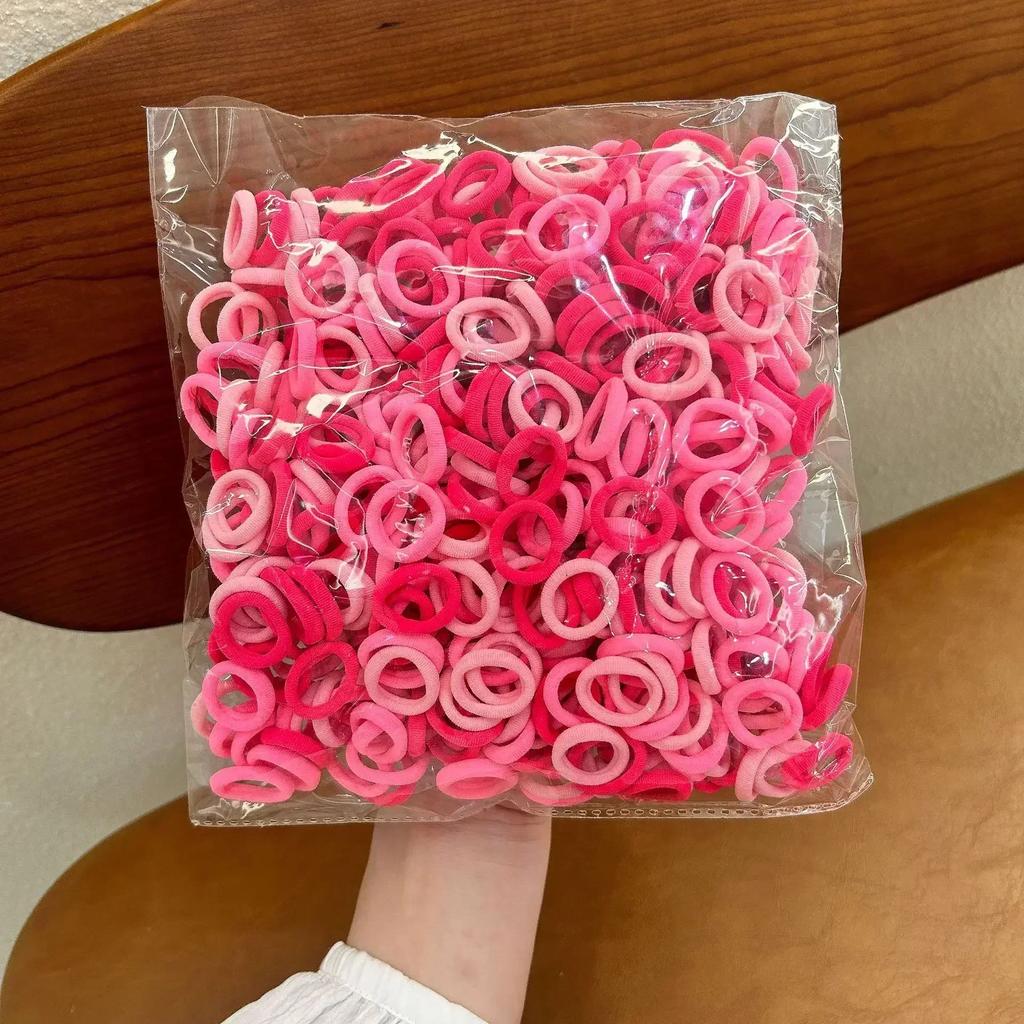 100/500pcs Women Girls Colorful Nylon Elastic Hair Bands Ponytail Hold Small Hair Tie Rubber Bands Scrunchie Hair Accessories