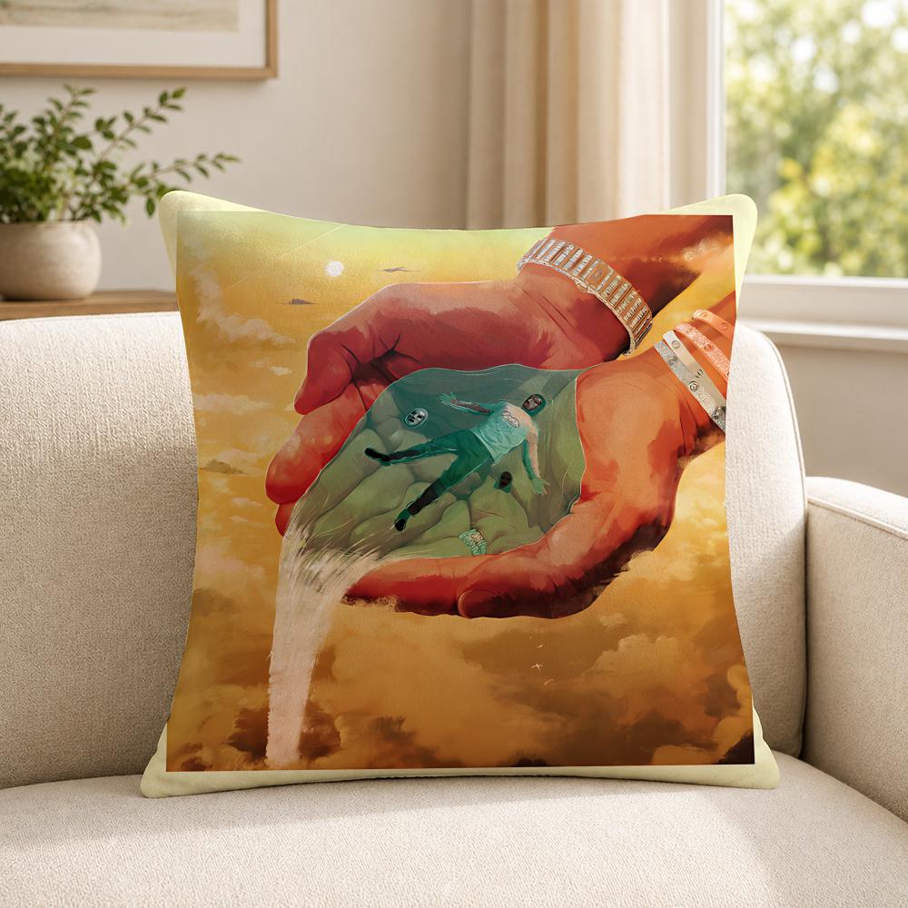 Rapper MM Huncho Cushion Cover Soft Short Plush SkinFriendly Cushion Case for MultiScene Use