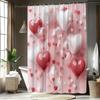 1Pc Valentine'S Day Shower Curtain Love Balloon Pattern Bathtub Partition Hanging Cloth Curtain Bathroom Decoration Polyester