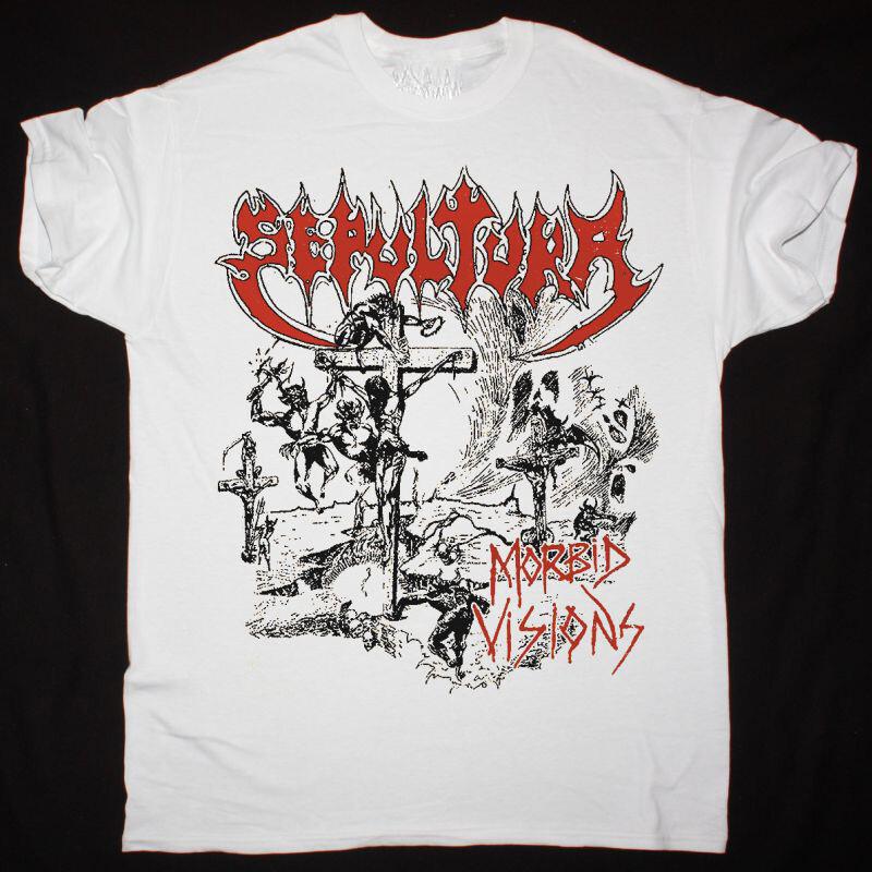 SEPULTURA MORBID VISIONS Baumwolle Weiß Alle Größen Unisex T-Shirt