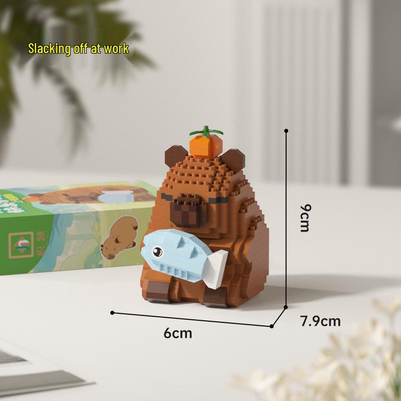 Capybara & Guinea Pig Building Block Toys - Lego Compatible Cartoon Assembly Ornaments for Kids