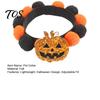 Festive Halloween Pet Collar Pom-pom Cat Collar, Adjustable Cute Pumpkin Bat Witch Dog Hook And Loop Orange Black Pom-poms for Cats Dogs Soft