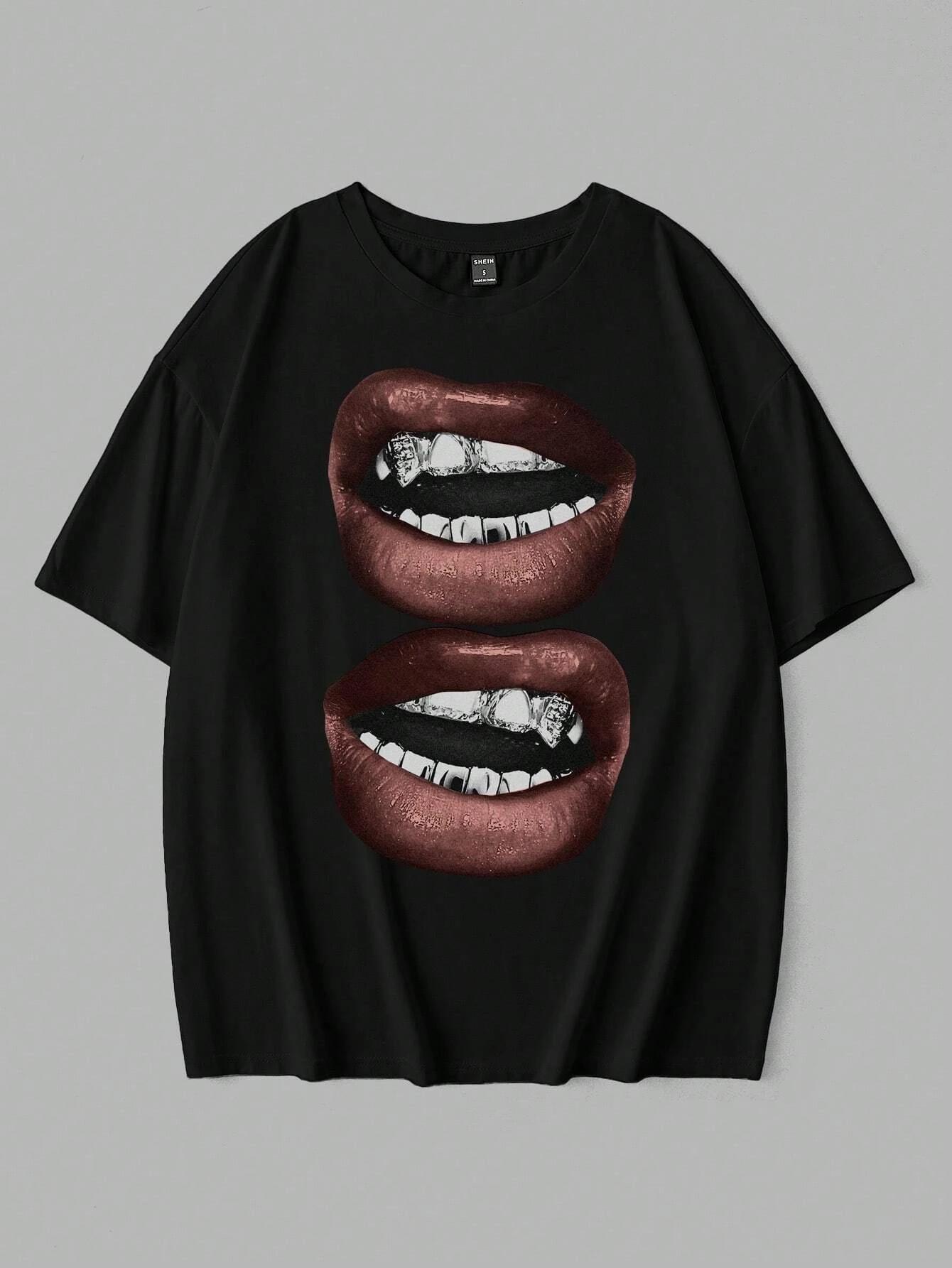 

2025 Summer Oversized Butterfly Pattern T-shirt Women s Black Unisex Round Neck Short Sleeve Casual Loose Comfort T-Shirt 4XL