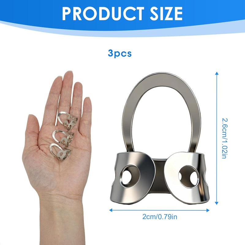Set of 3 Metal Index Finger Picks for Banjo and Guitar Open-Finger Guitar Picks Adjustable Finger Picks